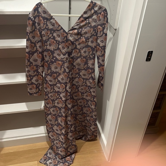 Stretchy lurex party dress. Vintage 70s pristine. Floor length - Picture 4 of 7